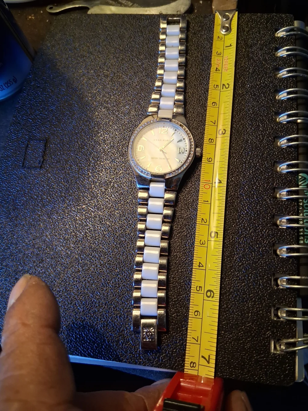 Anne Klein Silver and White Crystal Accent Bracelet Watch
